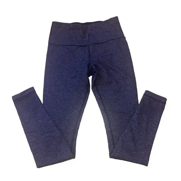Lululemon Wunder Under Heather Blue Athleisure Crop Leggings Pants Womens Size 6 - Picture 2 of 4